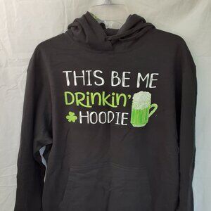 New Large - This Be Me Drinkin' Hoodie - Black Pullover Hoodie